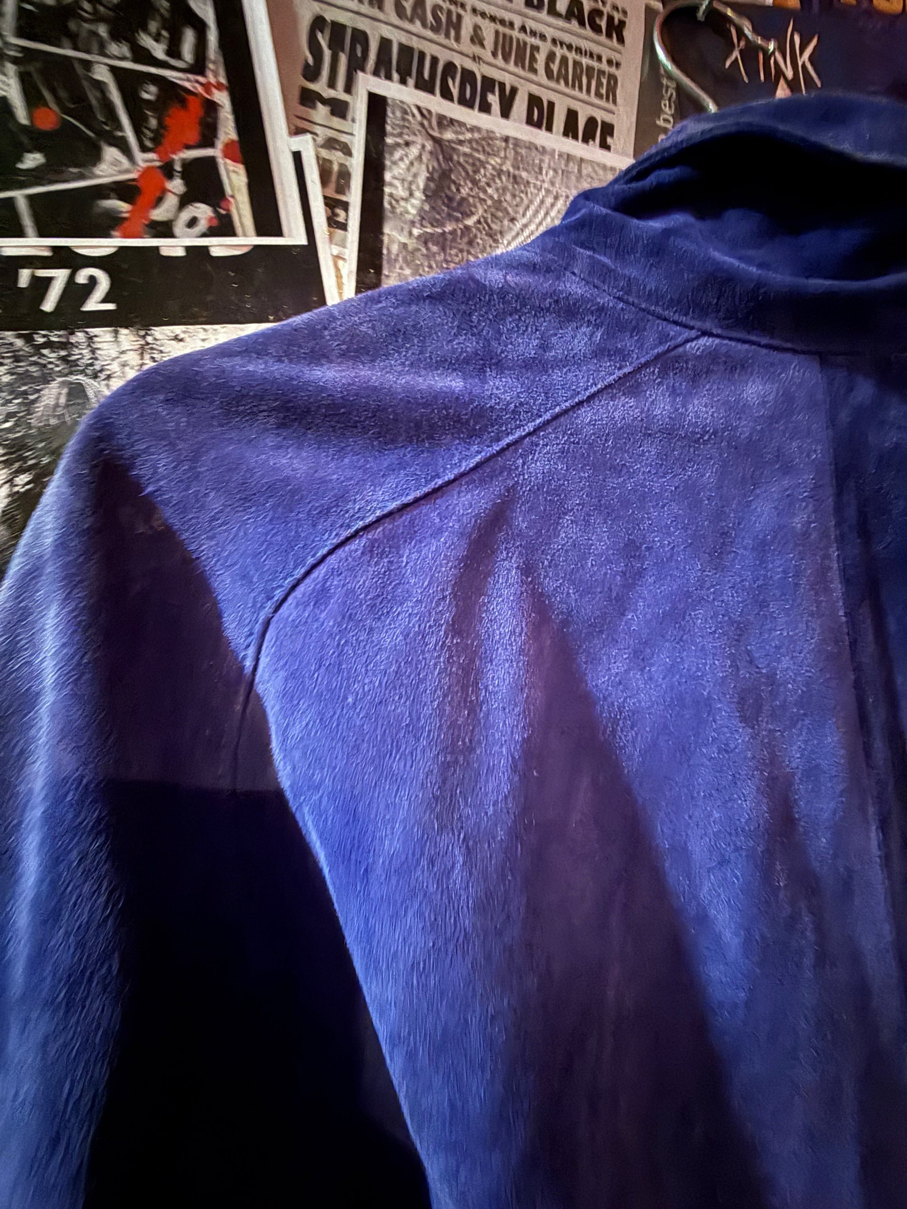 Pap’Kik Paris Indigo Suede Jacket — Rare & Stunning