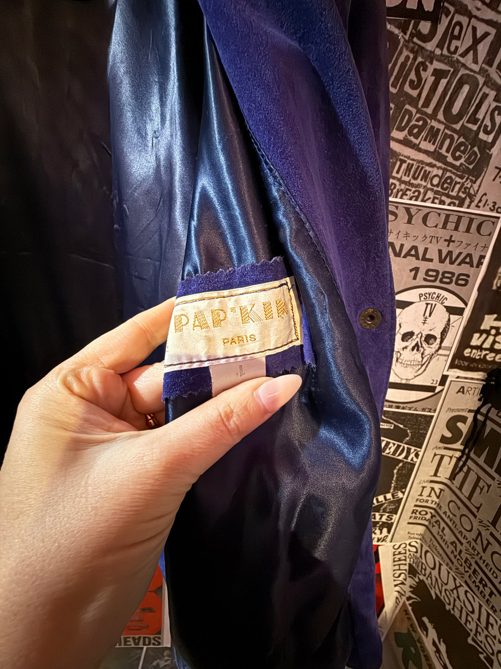 Pap’Kik Paris Indigo Suede Jacket — Rare & Stunning