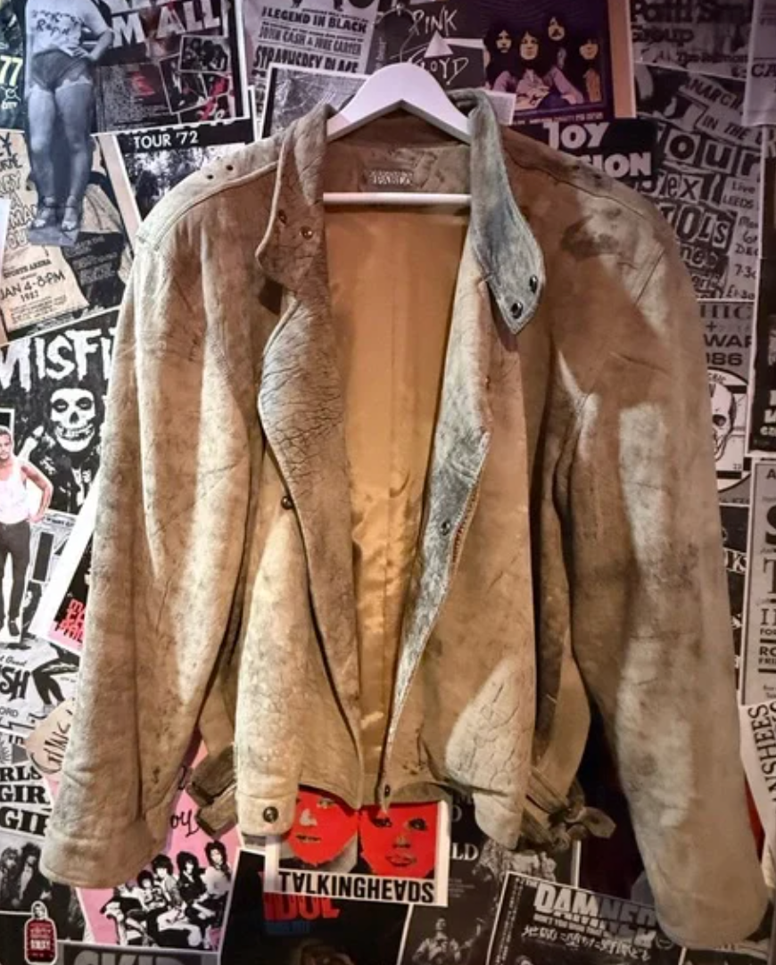1980's Beige Leather Jacket -Vintage