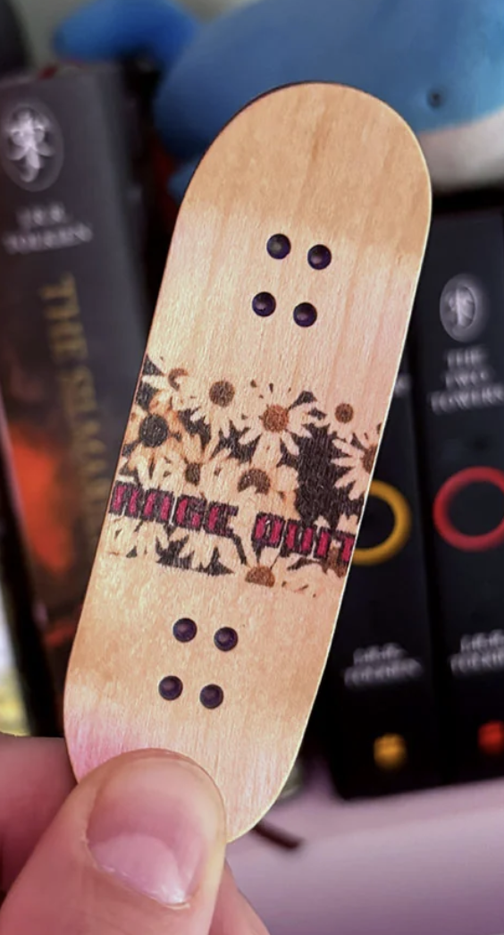 Rage Industries Sleepwalking Ghost Sachiel Egg 35MM Fingerboard Deck