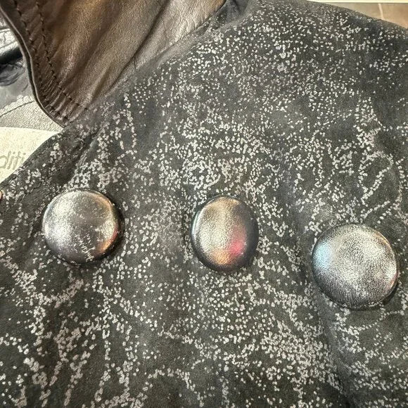 Vintage 1980's  Black Leather Jacket mid-length - Womens'