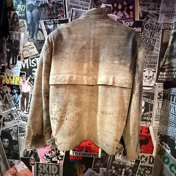 1980's Beige Leather Jacket -Vintage