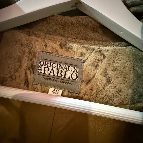 1980's Beige Leather Jacket -Vintage