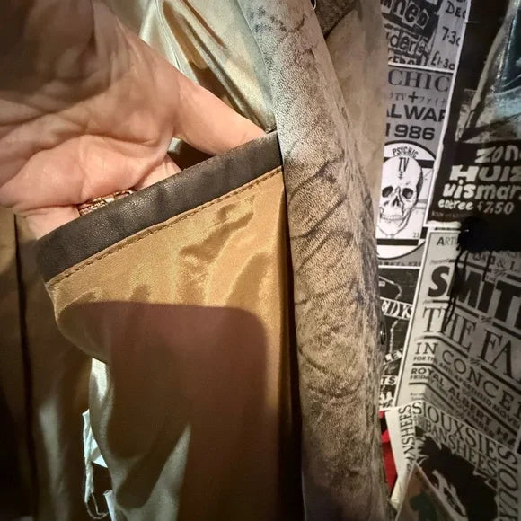 1980's Beige Leather Jacket -Vintage