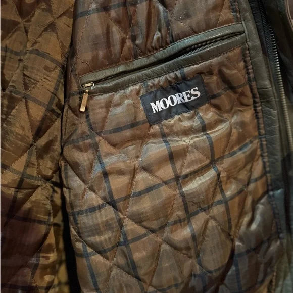 Men's Green Leather Field Jacket