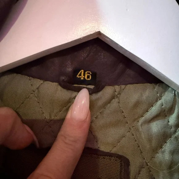 Men's Green Leather Field Jacket