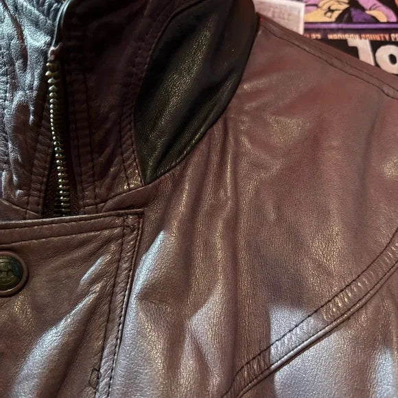 Women’s Vintage Purple Leather Jacket