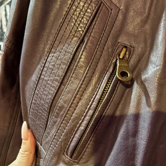 Women’s Vintage Purple Leather Jacket
