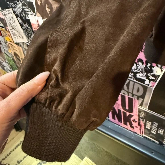 Vintage Sears Black Suede Bomber — Late 80s / Early 90s Icon