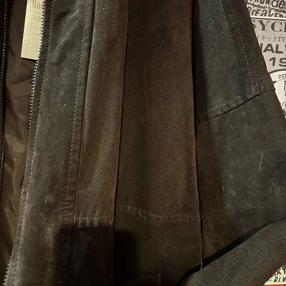 Vintage Sears Black Suede Bomber — Late 80s / Early 90s Icon