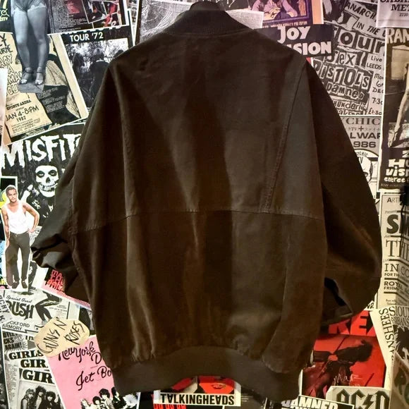 Vintage Sears Black Suede Bomber — Late 80s / Early 90s Icon